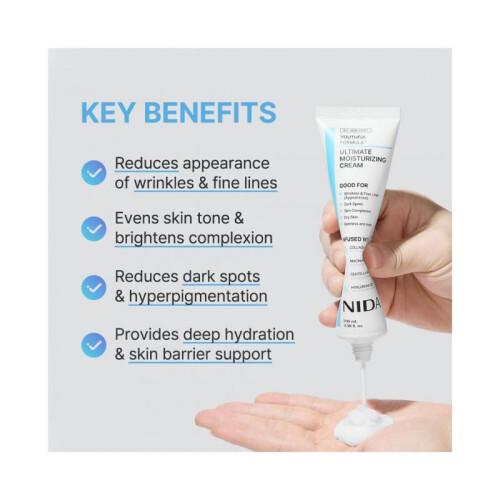 NIDA Youthful Formula Ultimate Moisturizing Cream (100mL) / Collagen, Niacinamide, Centella Asiatica, Hyaluronic Acid / Wrinkles, Dark Spots, Skincare