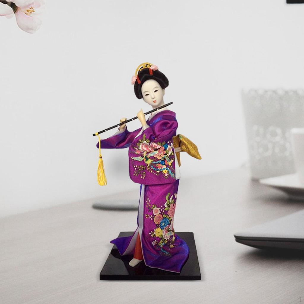 Asian Statue Collectible Figurine Japanese Kimono Geisha Doll Kabuki for Birthday
