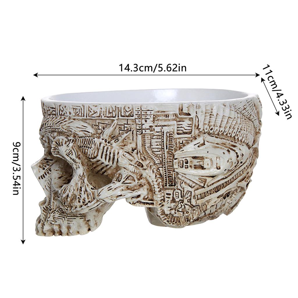 Halloween Skull Flower Pot Gothic Skeleton Planter Container Organizer Suitable for Home Garden Decor