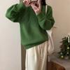 Korean Fashion Women Twist Pullover Knitted Sweater Retro Crew Neck Women's Autumn and Winter Casual Tops New Loose Long Sleeve Basic Clothes 2236