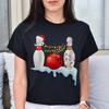 Bowling Christmas Unisex Shirt Bowler Holiday Tee Black Dark Heather