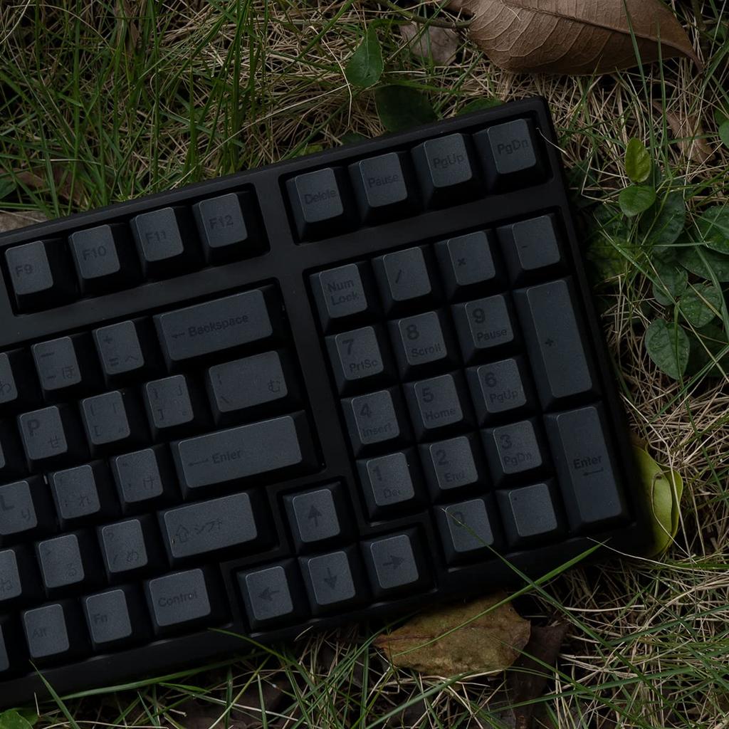 PBT Japanese Gray Keycaps, 144 Keys, Cherry Profile, DYE-Sub Custom Minimalist Keycaps, 61, 64, 68, 84, 87 Keys, for Cherry Gateron MX Switches and
