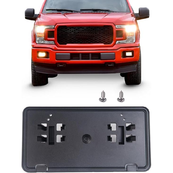 Front Bumper License Plate Bracket Holder For    Ford F-150 F150 F 150 Replacement For ML3Z-17A385-BB FO1068187,(May Not Fully Fit Your Model. See