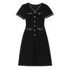 Chic V-Neck Trimmed A-Line Dress
