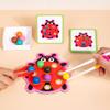 Wooden Clip Beads Toys Color Sorting Montessori Toy Hand Eye Coordination Toys Fine Motor Skill Toy Gifts For Preschool Kids