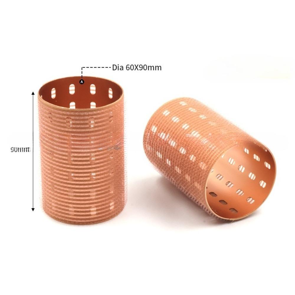 

6*9cm Aluminum Core Self-adhesive Hair Roll Pure Nylon Hook and Loop Roller Self Grip Styling Hot Thermal Volume Styling Tools помаранчевий