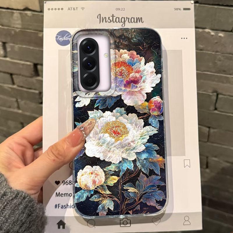 Luxury Flower Aesthetic Women Case For Samsung Galaxy A56 A16 A17 A26 A36 A06 A07 A55 A35 A25 A54 S24 S25 Ultra S22 S23 FE Cover