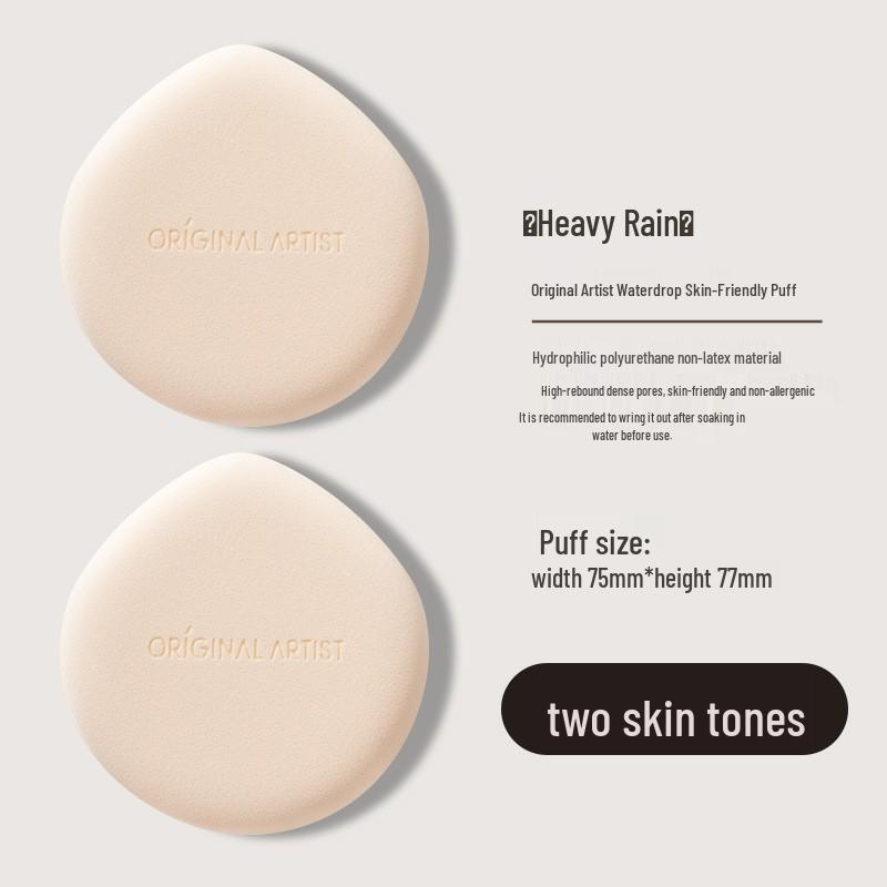 Original Artist Dual-Use Powder Puff: Expands When Wet, Non-Absorbent, Even Application for Concealer