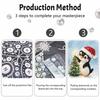 Christmas Pearl Painting Kit Handmade DIY Penguin With Christmas Tree Home Decoration Painting