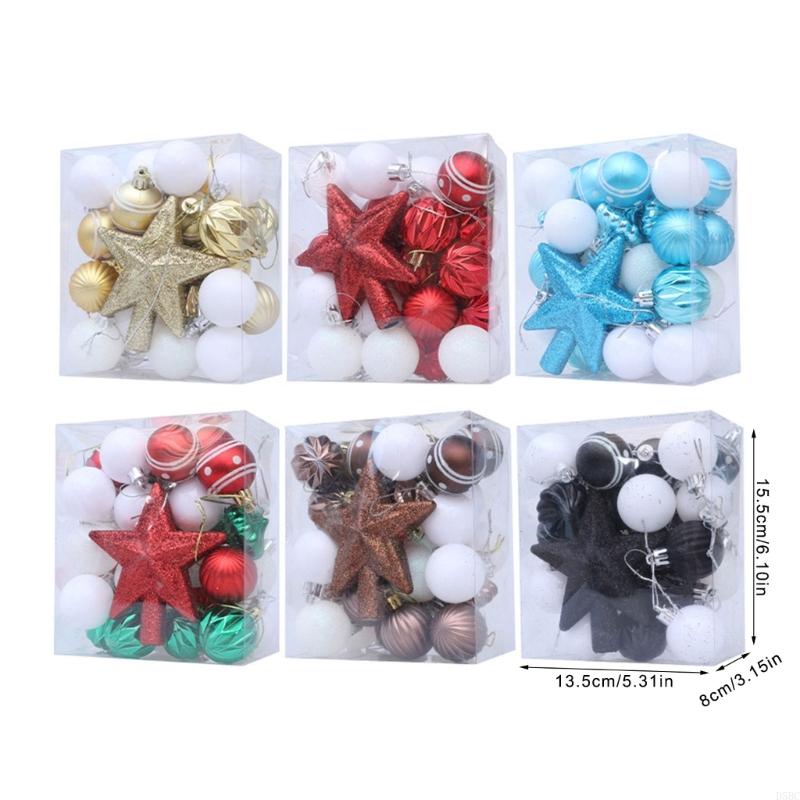 31Pcs Christmas Baubles For Tree Wedding Winter Holiday Party Centerpieces Shatterproof Christmas Ball Hangings Ornament