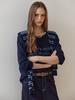MAXZA Lettering Round Neck Knit & Striped Shawl Set