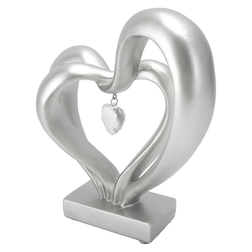 Double Heart Sculpture Resin Romantic Heart Statues Love Sculpture for Couple Love Statue Weeding