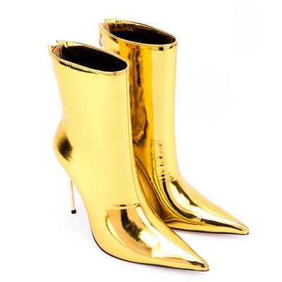 FHC Europea Patent Leather Women Ankle Boots,Stage Show Shoes,Colorful Short Botas,34-47,Purple,Green,Blue,Orange,Pink,Dropship