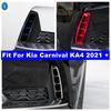 Röd / Krom / Kolfiber Främre Dimljus Lampor Ögonlock Ögonbryn Dekor Skydd Trim Tillbehör För Kia Carnival KA4 - 2024