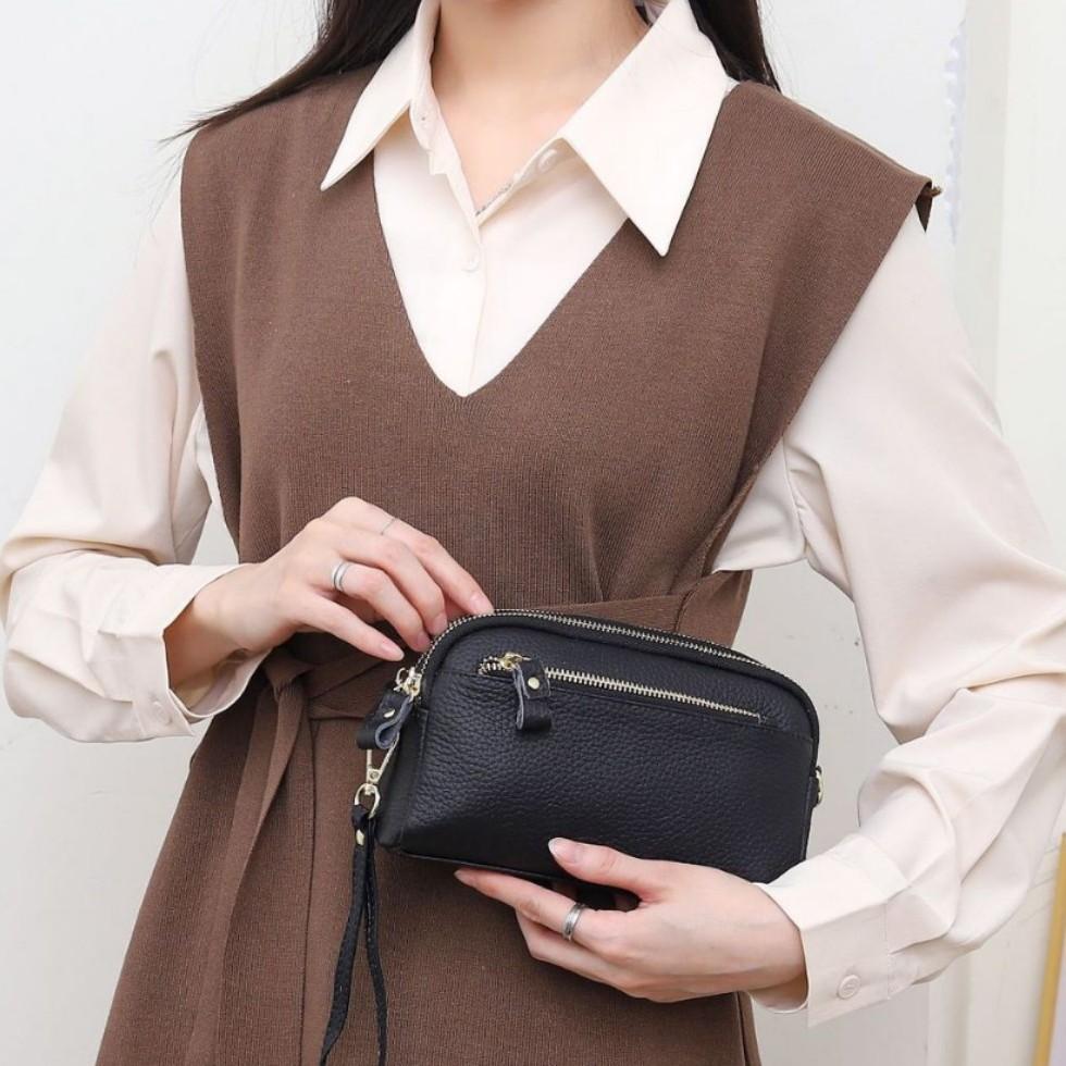 Square Bag Soft Leather, Fashionable Women's Shoulder Crossbody Practical Handbag