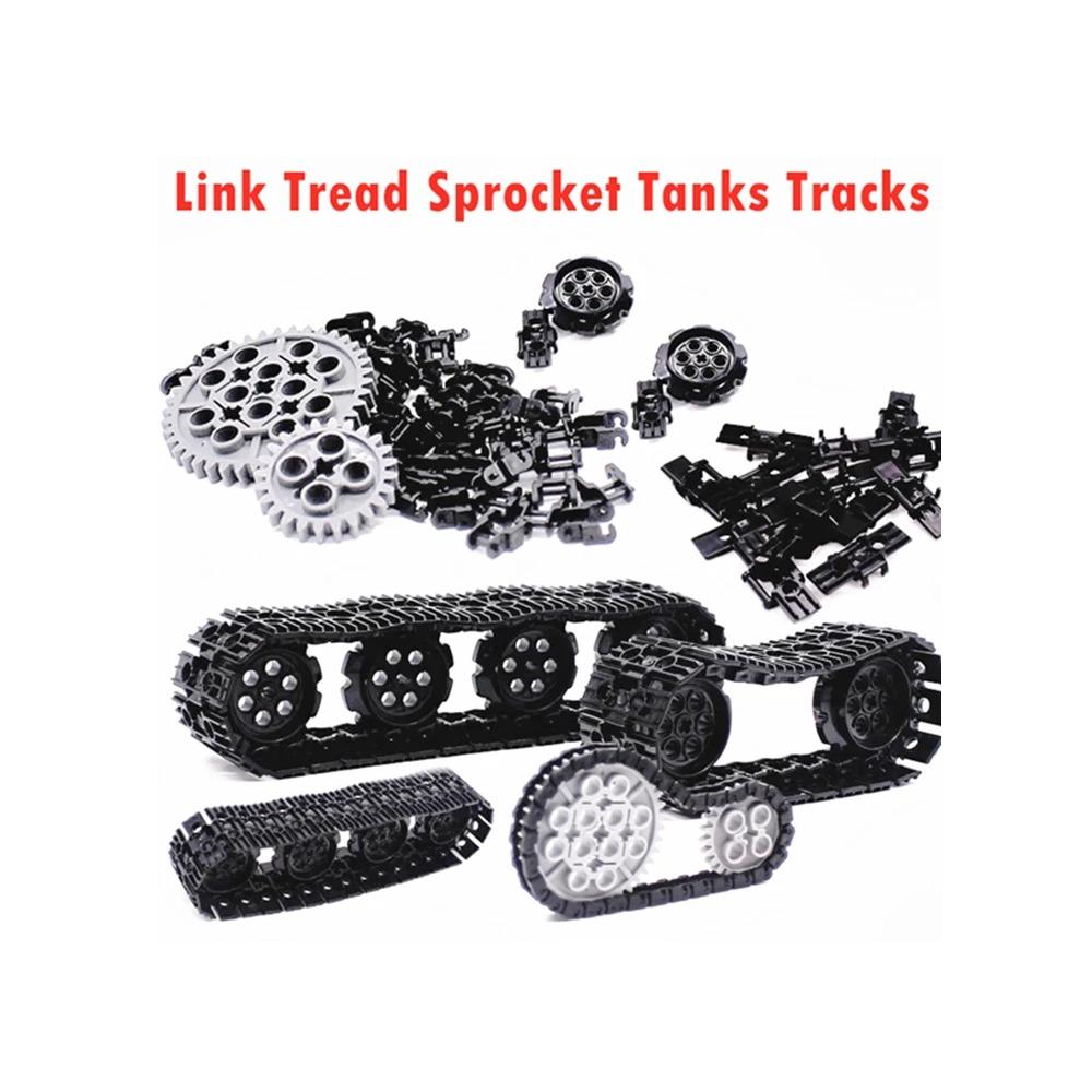 Interesting Toys Unisex Kids Moc Building Blocks 3711 3873 88323 57518 High-Tech Tank Chain Track Link Assembles Mechanical Engineering Kids Toys