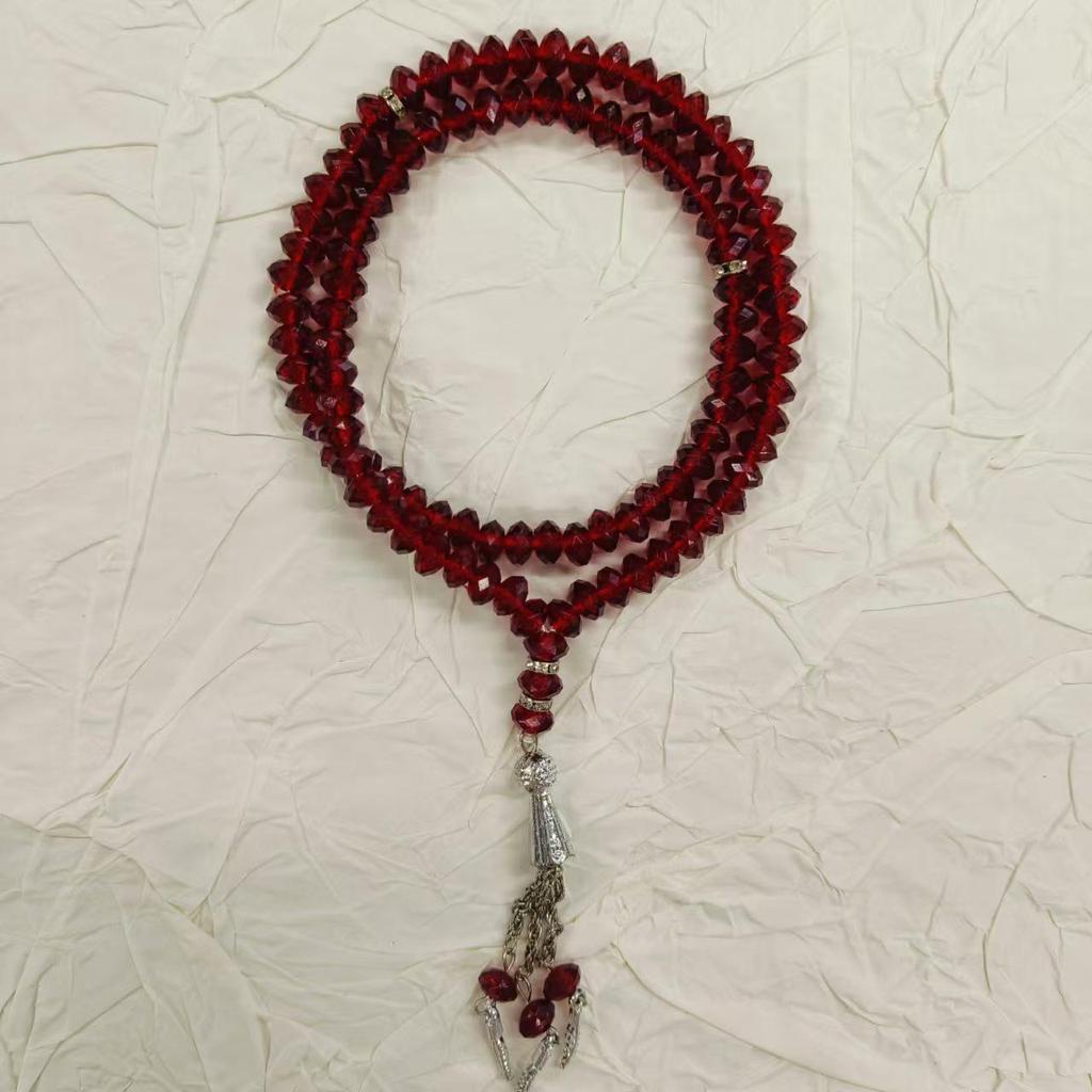 99 Flat Handmade Metal Beaded Muslim Prayer Tasbih - Arabian Rosary Worship Supplies