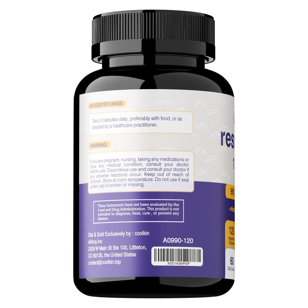 Resveratrol 1000 Mg, an Antioxidant That Maintains Normal Cellular and Cognitive Function.