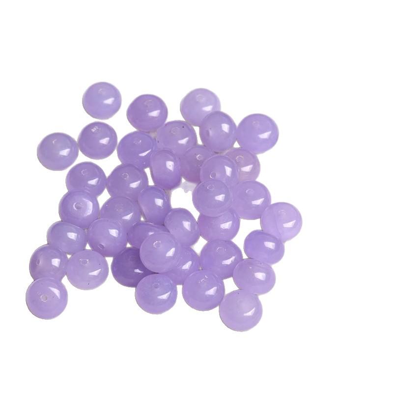 Multicolor Chalcedony and Jasper Disc Spacer Beads - DIY Handmade Jewelry Accessories, Grape Lavender, Free Thread Included