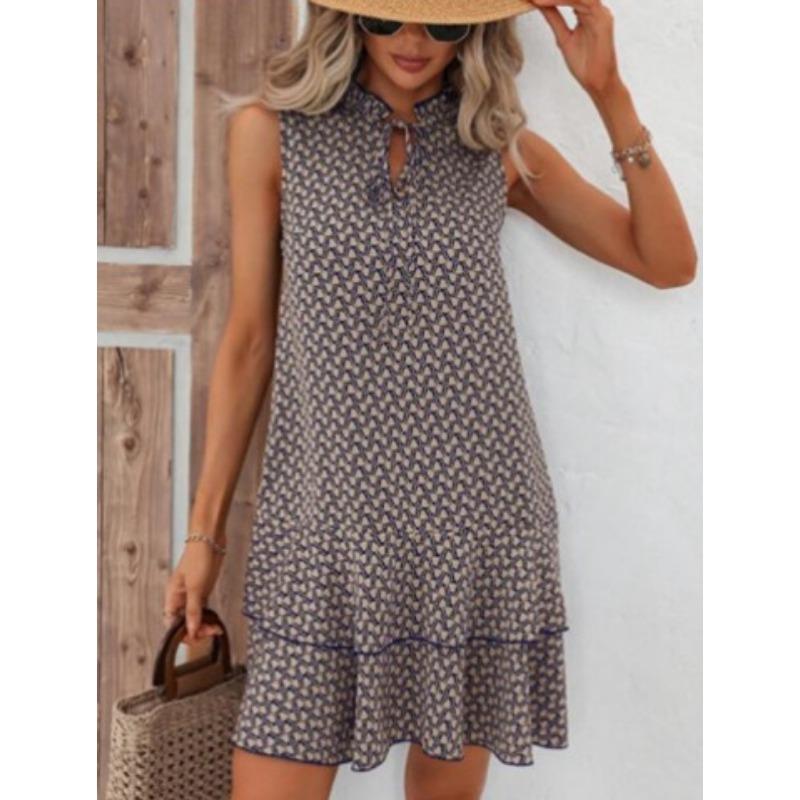 

Платье без рукавов с V-образным вырезом и шнуровкой в стиле бохо для женщин XXL