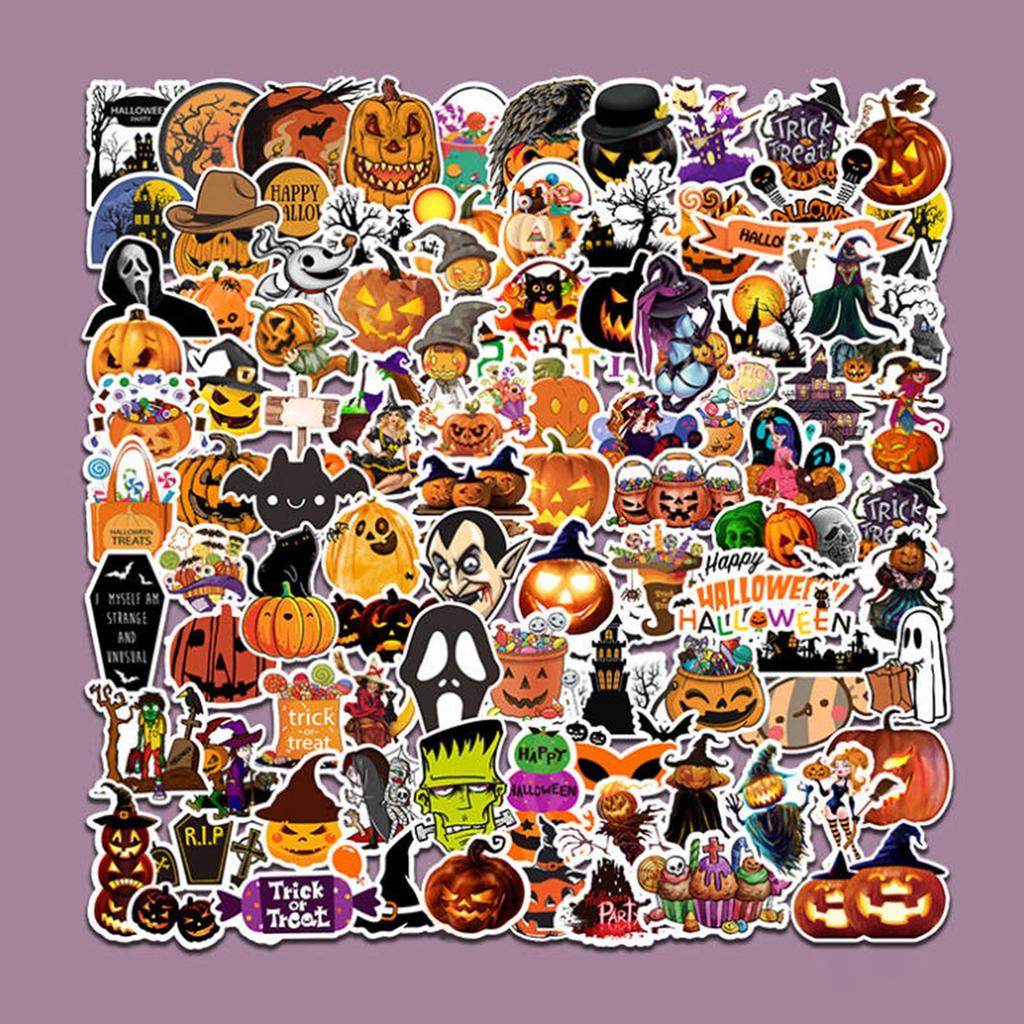 100PCS Does Not Halloween Theme Vinyl Waterproof Party Stickers