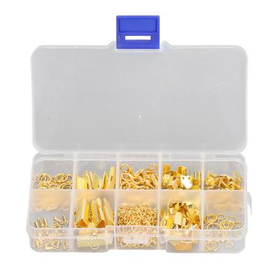 Schmuckherstellungsset Metall Schwanzkette Schwanzschnalle Clip Aufbewahrungsbox Schmuck Perlenherstellungsset für Halsketten Armbänder