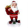 Yousheng Lighted Santa Claus Figurines Resin Santa Sculpture with Gift Bag on Back Solar Powered Light Up Christmas Statue for Indoor Outdoor Holiday