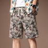 High-end American Trend Full of Printed Ice Silk Cool Shorts Men's Summer Thin Casual Vacation Beach Pants
