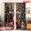 2pcs 2D Flat Printing Merry Christmas Popular Curtain Merry Christmas Snowman Santa 100% Polyester Without Electricity Festive