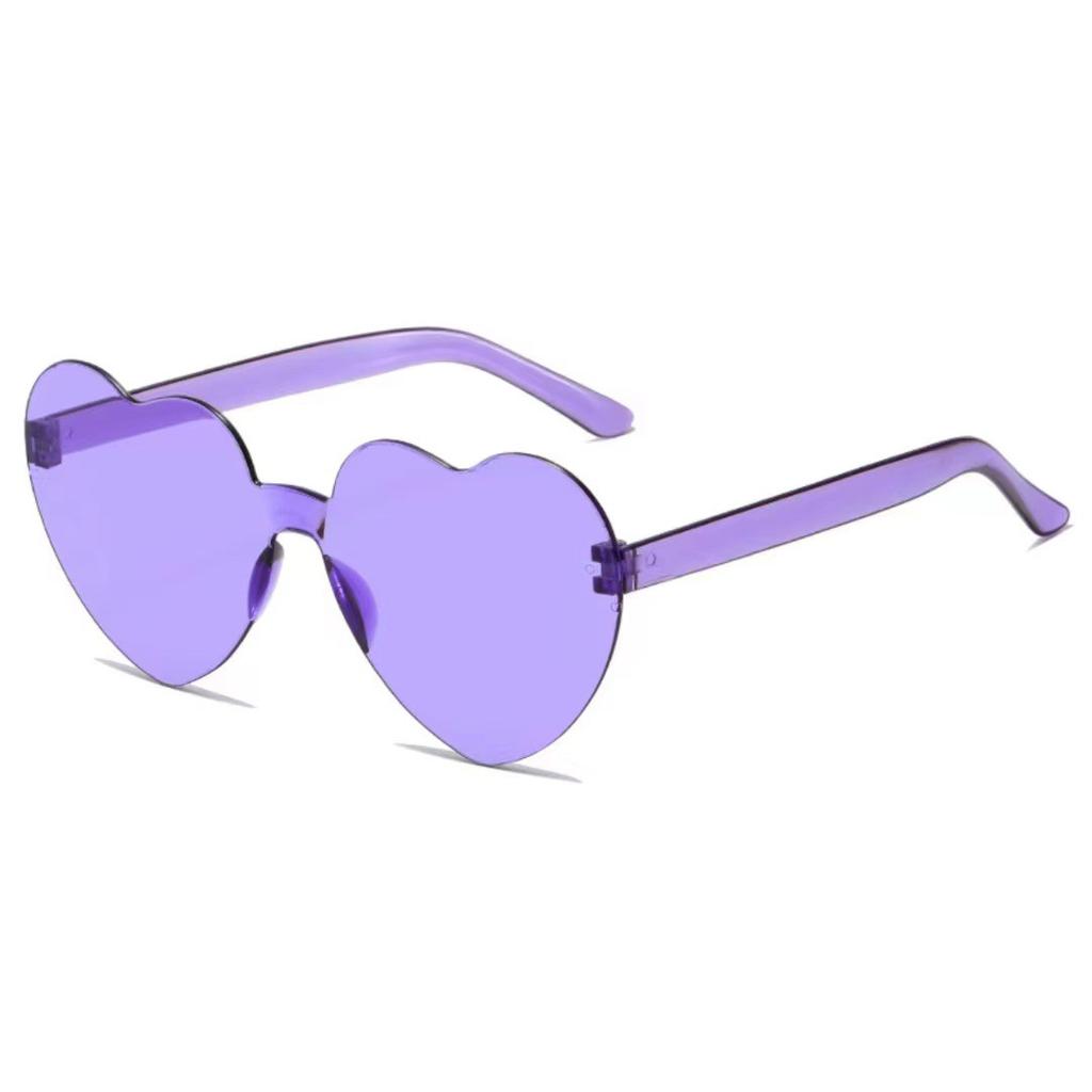 KAMMPT Rimless Heart Shaped Sunglasses 2024 Women Fashion Vacation Beach Outdoor Shades Trendy Stylish Design Party Sun Glasses