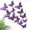 12 Pcs 3 Layers Wing Butterfly Wall Decor Removable 3D Hollow Butterfly Wall Decals for Crafts Home Bedroom Baby Shower Birthday Party Cake Decoration