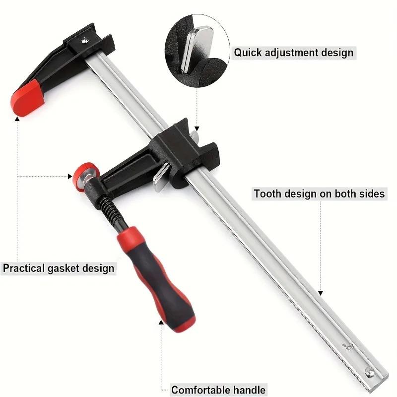 Clemă pentru prelucrarea lemnului, de tip F, de 1/2 bucată, clemă pentru instrumente de clemă din oțel cu conținut ridicat de carbon, fixează rapid plăci de lemn și piatră