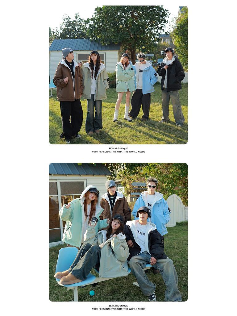 High-Quality Reversible Lambswool Fleece Hooded Jacket