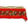 Christmas Rectangle Tablecloth Waterproof Xmas Holly Candy Cane Table Cloth Washable Table Cover for Home Dinner Party Decoration