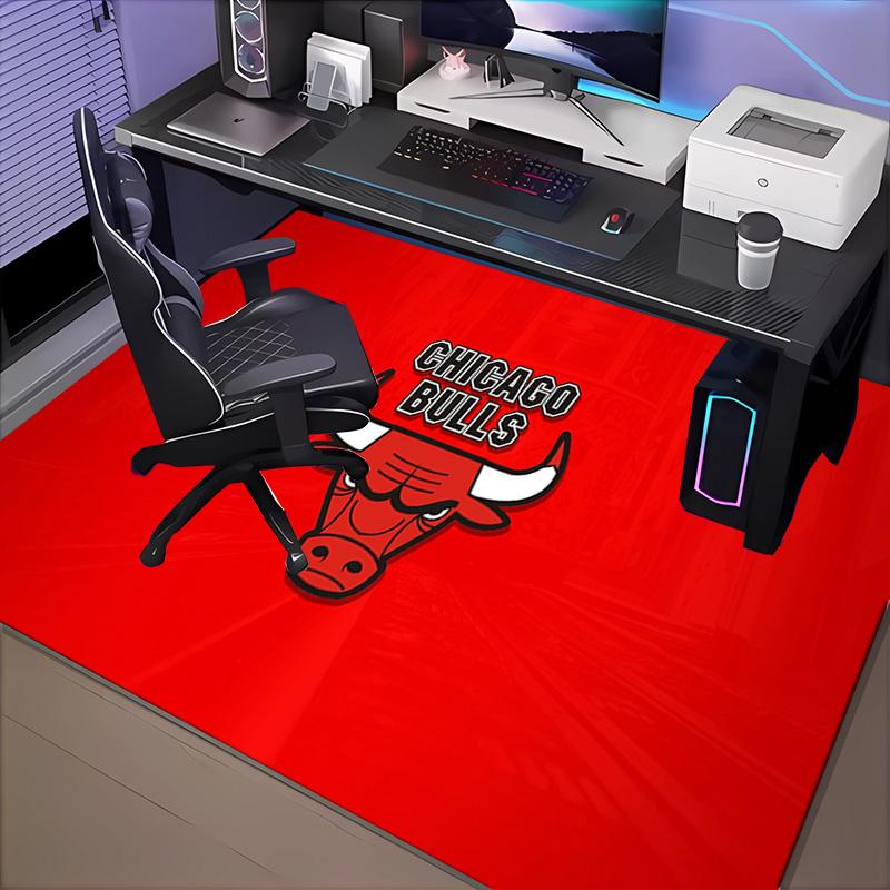 1PC Chicago-Bulls Logo Floor Mat for Living Room, Game Rooms, Office, Bedroom, Office Floor Mat Playful Design, Christmas Fan Gifts