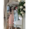 Fashion Sexy Babes One-word Shoulder Neck Long-sleeved Dress Women's Spring New Slim-fit Stacked Inside Long Skirt