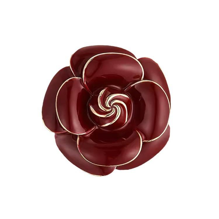 Xiaoxiangfeng Kamelia Brosch Högklassig Femininitet Retro Mångsidig Brosch Elegant Atmosfär Kappa Nål Med Tillbehör