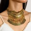 Etnisk Vintage Bohemisk Lång Mynt Halsband Med Tofs Mynt Hänge Design För Kvinnor