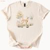 Deer Nature T Shirt Outdoors Woodland Animal Forest Trees Vintage Unisex Stylish Top For Everyday Wear Comfortable