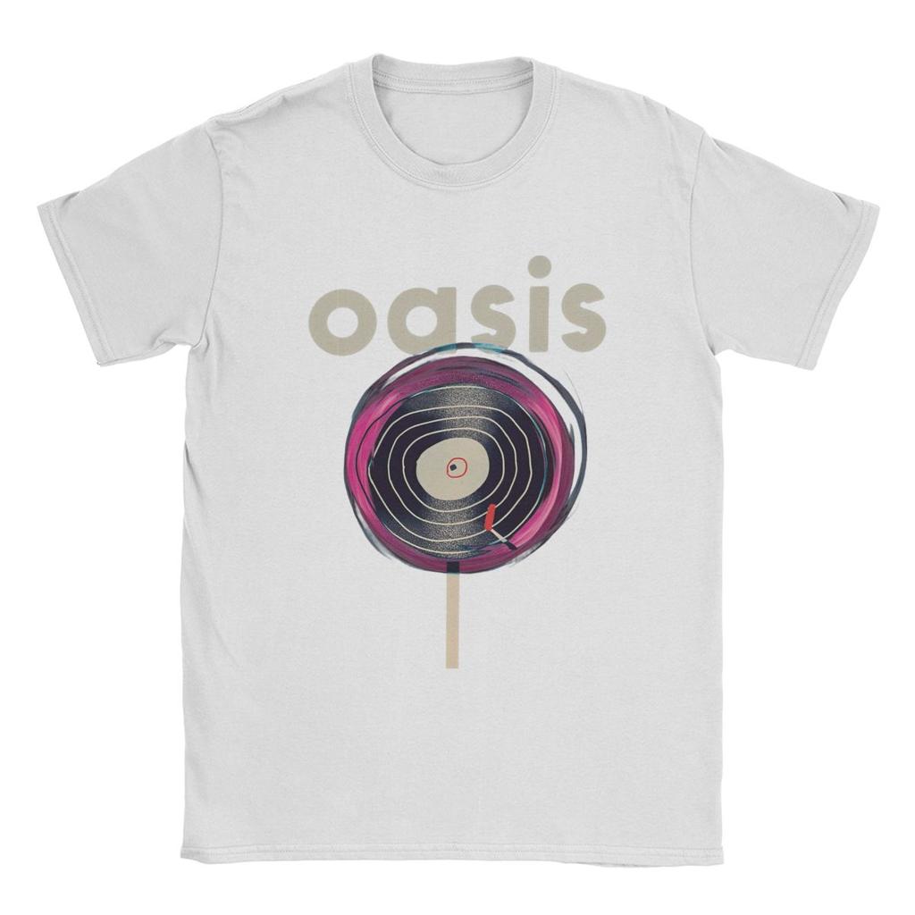 O-Oasis Rock 90er Jahre Band T-Shirts für Herren Britische Musik Alben Lustig 100% Baumwolle T-Shirts Rundhals Kurzarm T-Shirts Geschenkidee
