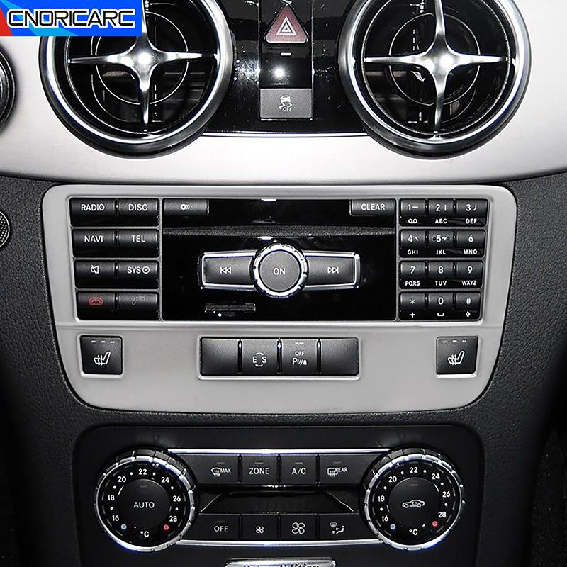 For Mercedes Benz GLK X204 2013-2015 Car CD Control Button Panel Frame Sticker Trim Stainless Steel Decals Interior Accessories