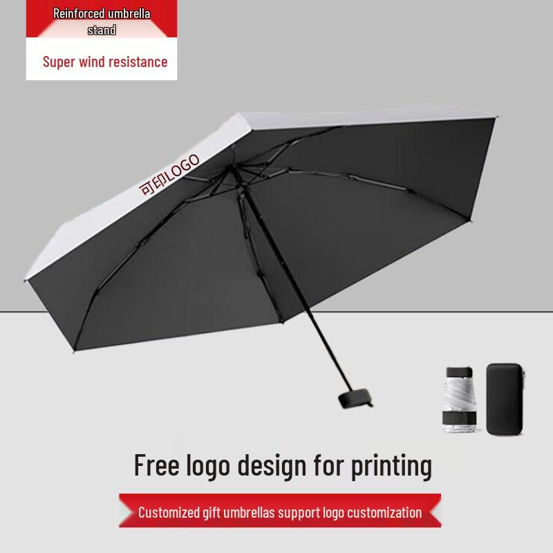 Compact 5-Fold UV Protection Travel Umbrella