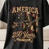 America 250 Years T-Shirt and kids tshirt, Patriotic George Washington Abraham Lincoln Guitar Rock Band Tee, Vintage USA History Gift