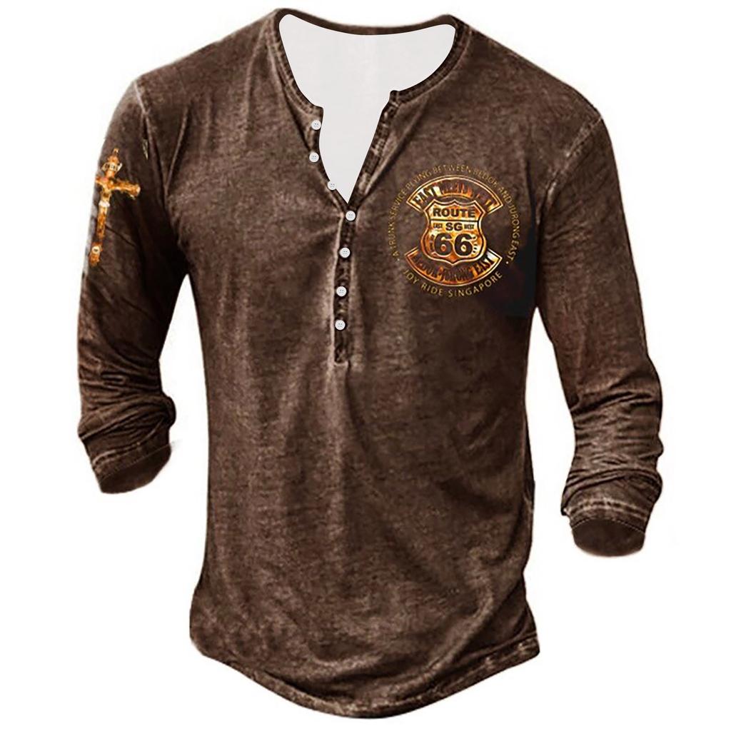 Men's Long Sleeve Graphic And Embroidered Fashion T-Shirt  Spring And  Long Sleeve Printed Pullover Sweatshirt