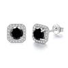 Bague Ringen S925 Sterling Silver Fashion Square Silver Needle Earrings Temperament Set 1ct D Moissente Celebrity Earrings