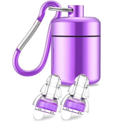 Filter Ear Plugs for Noise Reduction, Aluminum Keychain Case Included, Reusable Hearing Protection for Sleeping, Studying, Work & Travel
