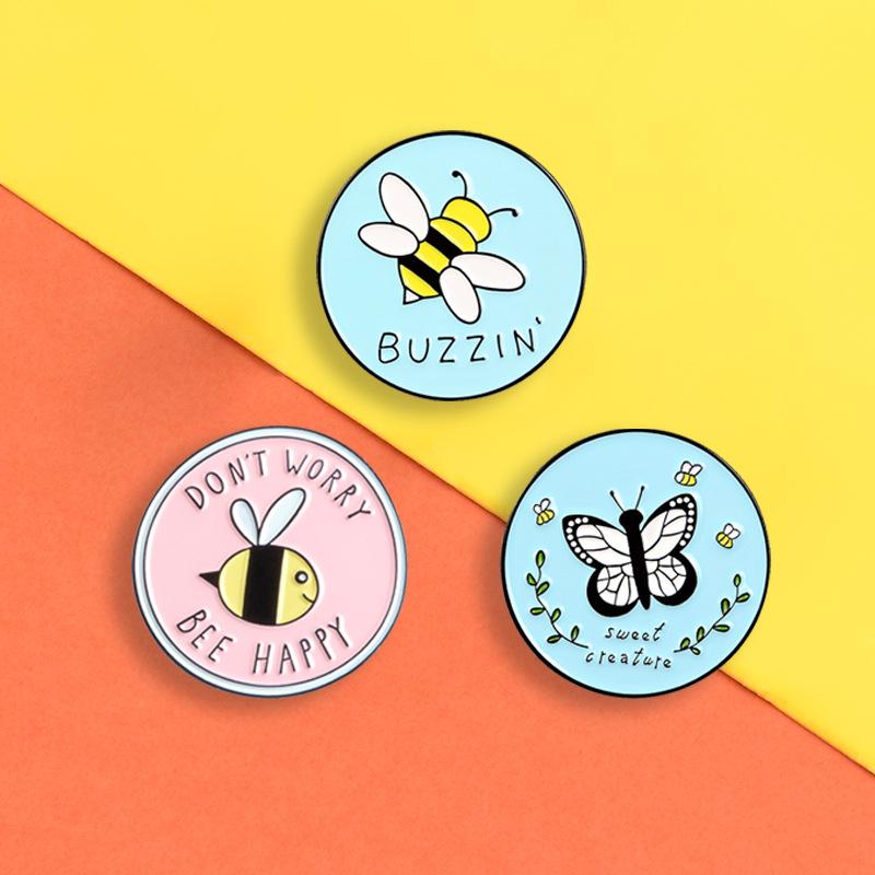 Charming Insect Friends: "Don't Worry, Bee Happy" Brooch