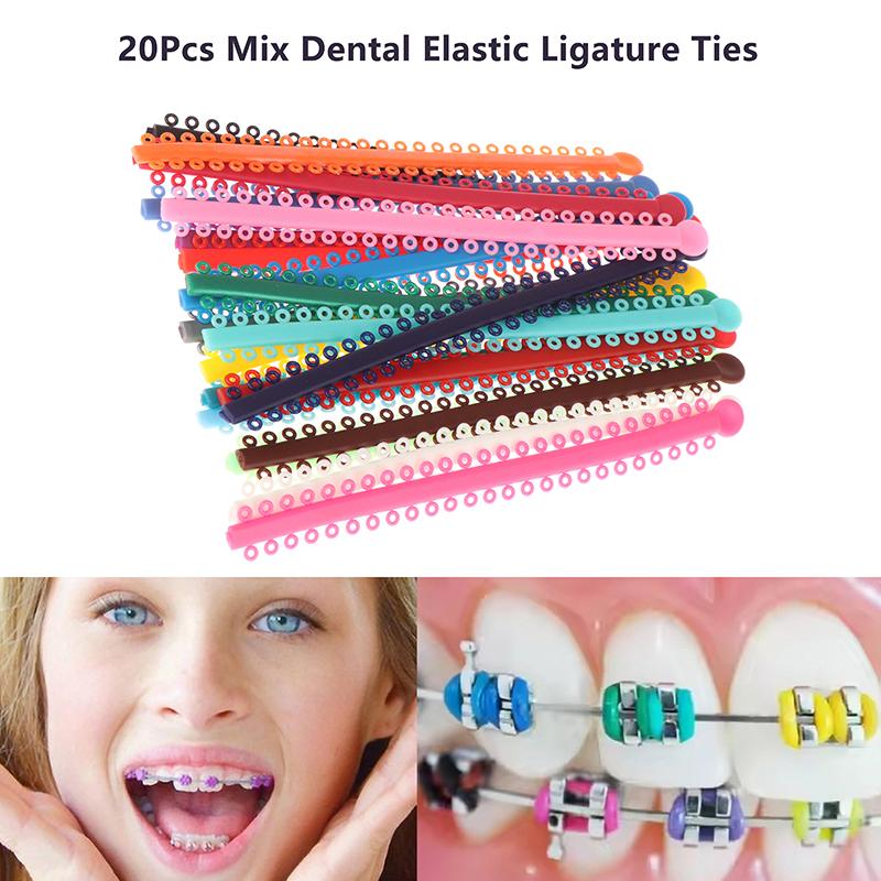 

20 Палочек Стоматологические Эластичные Лигатурные Резинки для Брекетов Стоматолога Разноцветные Длинный Стиль Материал для Стоматологического Лечения 20 Stick