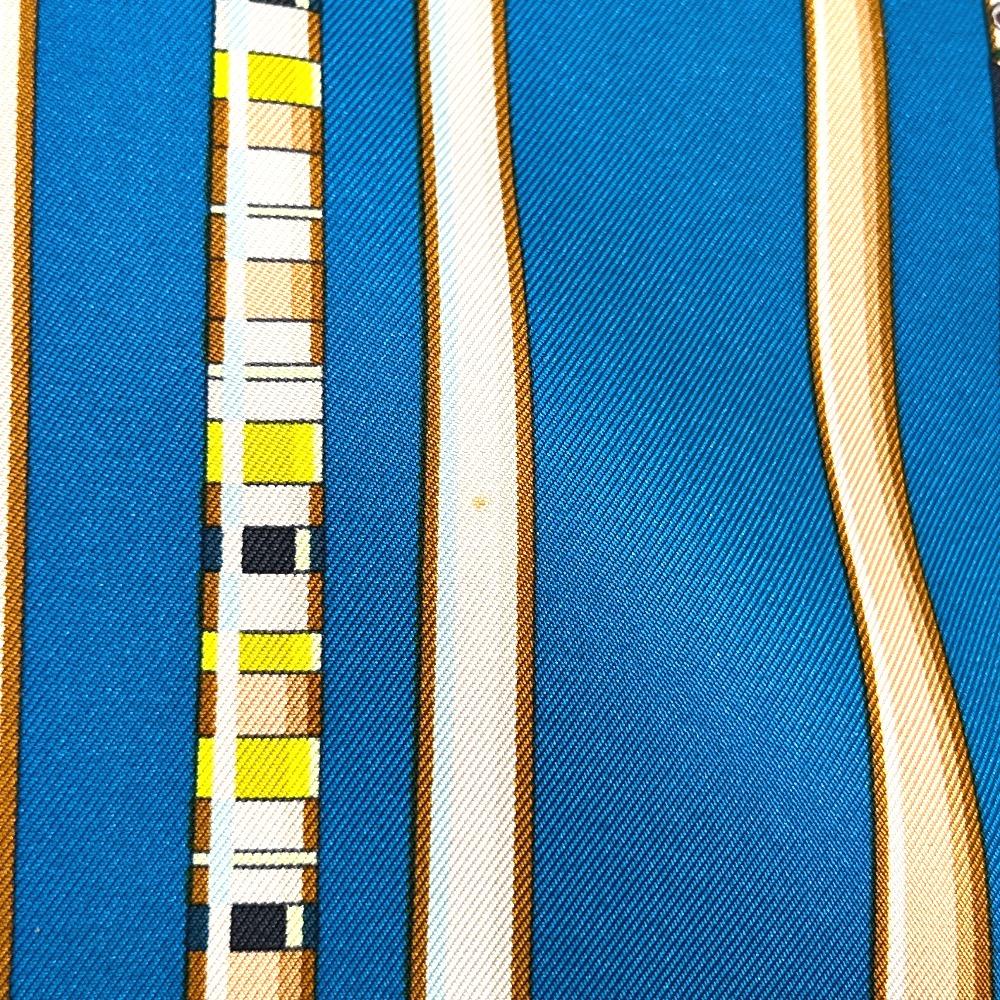 HERMES Silky City PM Crossbody bag with pouch Shoulder Bag silk / Leather blue