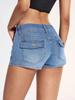 European and American Summer Elastic Hip-Lifting Low-Waist Women's Denim Shorts